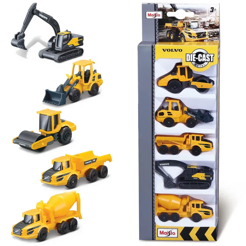 5-pack arbetsfordon - Volvo - Maisto - 7 cm