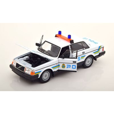 Volvo 240 GL - Polisbil som modellbil från Welly - 1:24