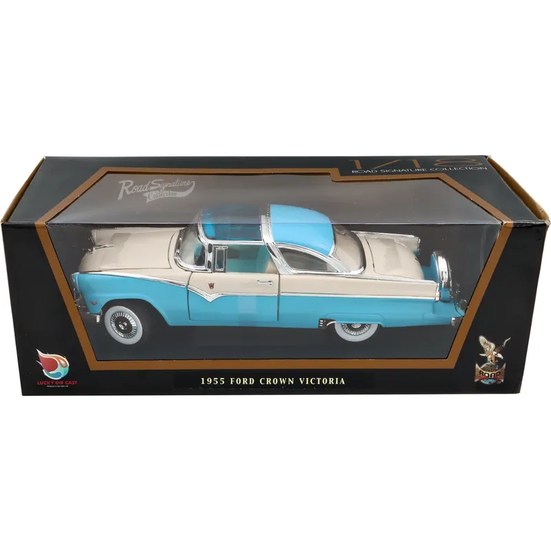1955 Ford Crown Victoria - Blå / Vit - Lucky Die Cast - 1:18