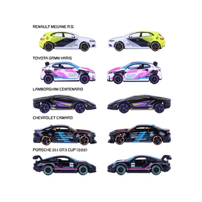 Neon Racers - 5-pak legetøjsbiler - Giftpack - Majorette