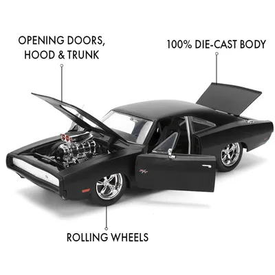 1970 Dodge Charger R/T - Mattsvart - Fast & Furious - Jada - 1:24