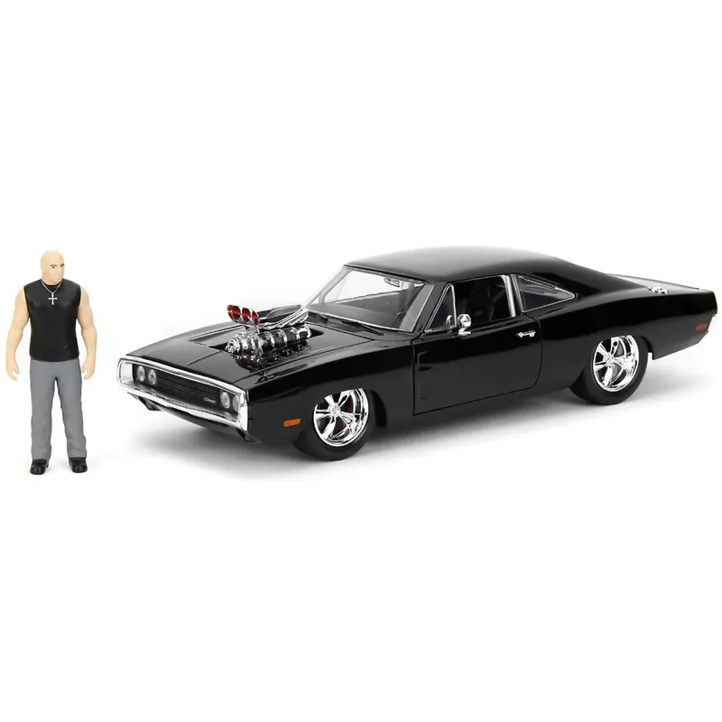 Dom & 1970 Dodge Charger R/T - Svart - Fast & Furious - Jada - 1:24