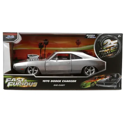 1970 Dodge Charger - Silver Finish - Fast & Furious - Jada - 1:24