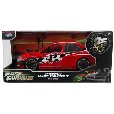 Mitsubishi Lancer Evolution IX - Röd - Fast & Furious - Jada - 1:24