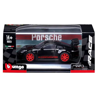 Porsche 911 GT3 RS - Svart / Röd - Bburago - 1:43