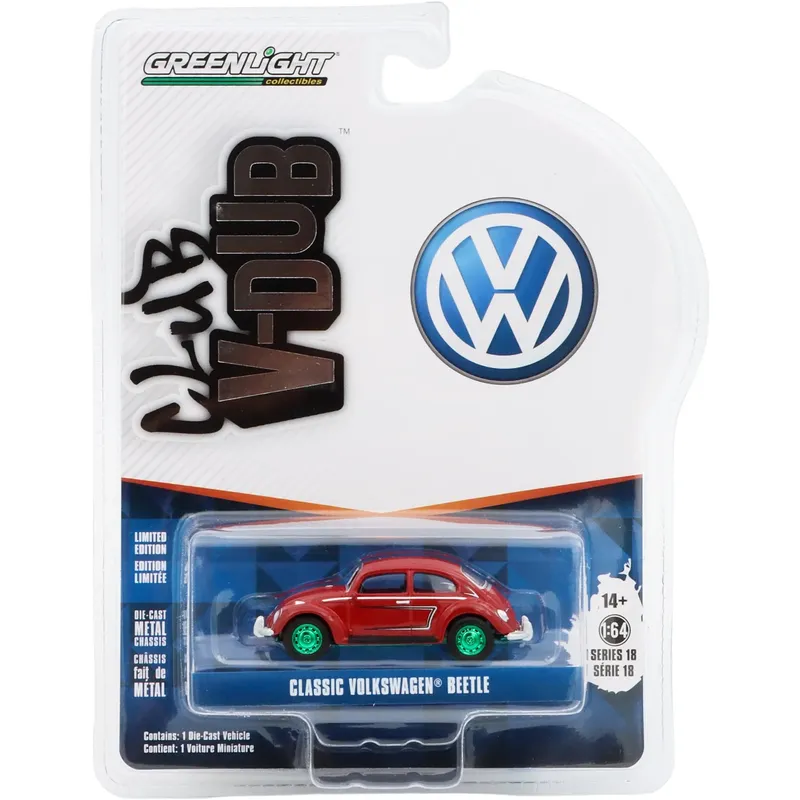 CHASE - Classic Volkswagen Beetle - Röd - Greenlight - 1:64