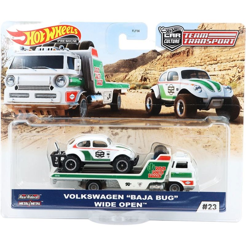 Volkswagen Baja Bug + Wide Open Team Transport - Hot Wheels