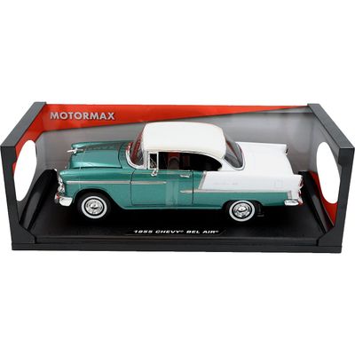 SKADAD FÖRPACKNING - 1955 Chevy Bel Air - Grön och Vit - Motormax - 1:18