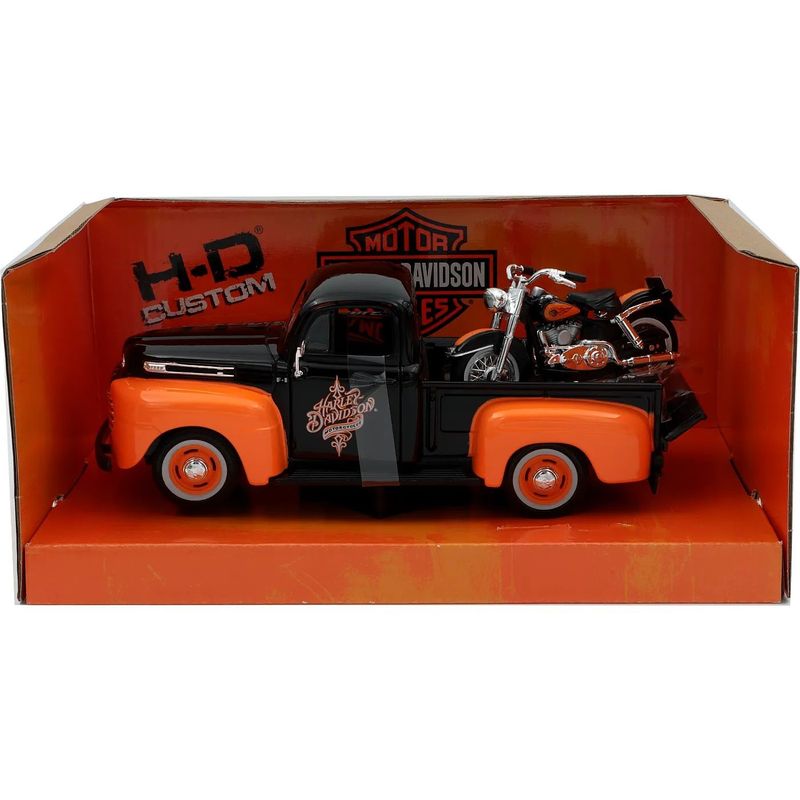 Ford F-1 Pickup + Harley 1958 FLH Duo Glide - Maisto - 1:24