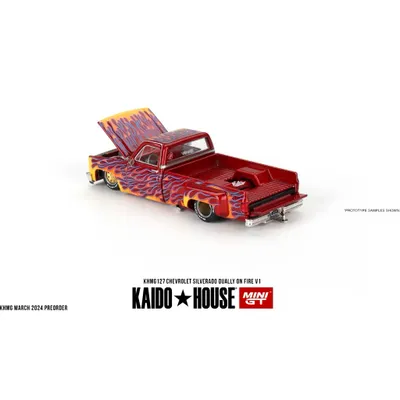 Chevrolet Silverado Dually on Fire V1 KAIDO - Mini GT - 1:64