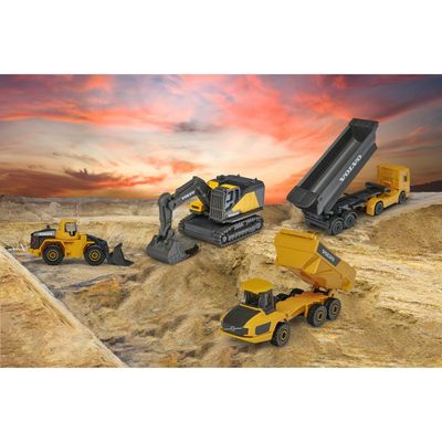 Volvo Construction - 4-pack med leksaksbilar - Majorette