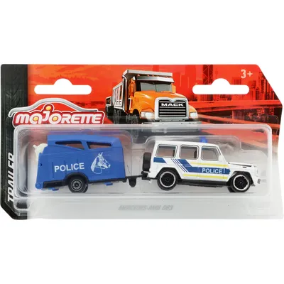 Mercedes-AMG G63 polis med hästtrailer - Trailer - Majorette