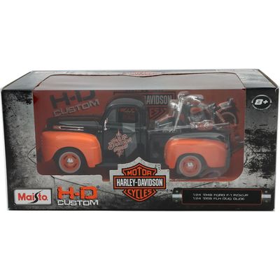 Ford F-1 Pickup + Harley 1958 FLH Duo Glide - Maisto - 1:24