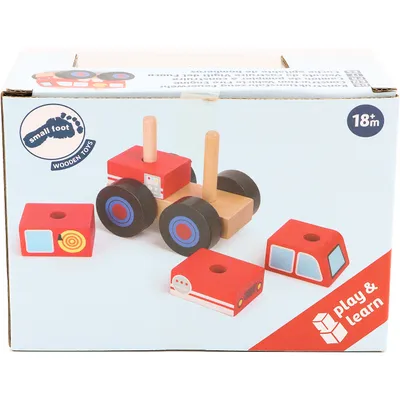 Stabel af brandbiler i træ - Rød - Small Foot