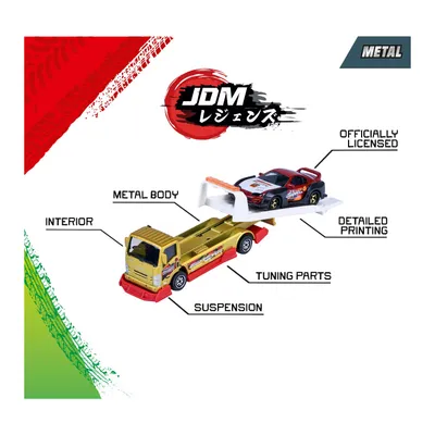 Isuzu NPR + Toyota Supra JZA80 - JDM Legends Tuning Transporter - Majorette