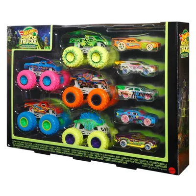 Glow in the Dark - Hot Wheels Monster Trucks - Stor pakke