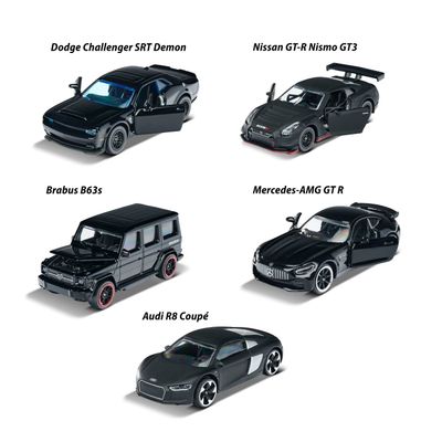 Majorette Black Edition Giftpack - 5 svarta leksaksbilar