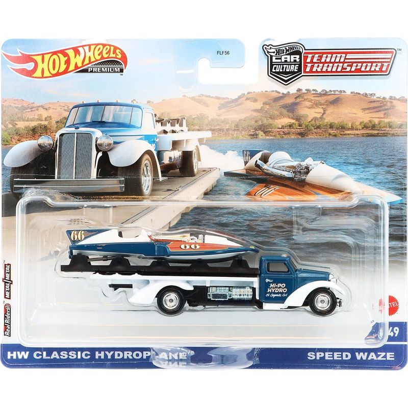 HW Classic Hydroplane + Speed Waze Team Transport Hot Wheels