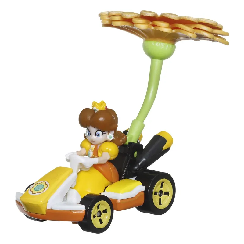 Princess Daisy - Standard Kart + Flower Glider - Mario Kart - Hot Wheels
