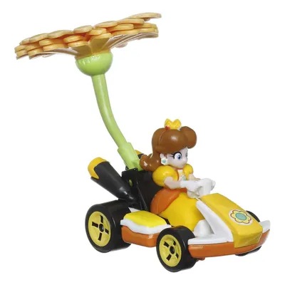 Princess Daisy - Standard Kart + Flower Glider - Mario Kart - Hot Wheels
