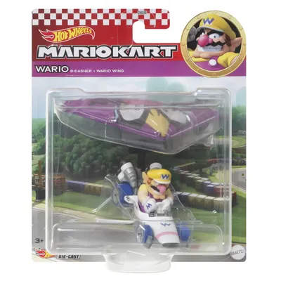 Wario - B-Dasher + Wario Wing - Mario Kart - Hot Wheels