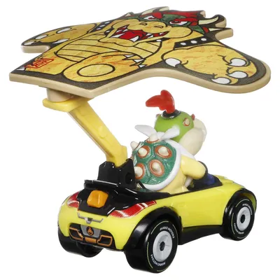 Bowser Jr. - Sports Coupe + Bowser Kite - Mario Kart - Hot Wheels