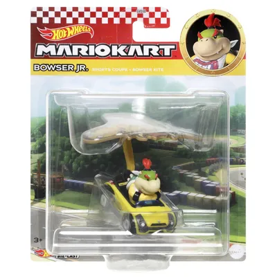 Bowser Jr. - Sports Coupe + Bowser Kite - Mario Kart - Hot Wheels