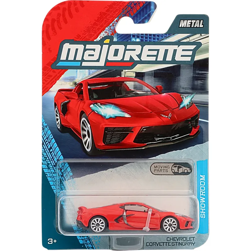 Chevrolet Corvette Stingray - Rød - Showroom Premium Cars - Majorette - 7 cm