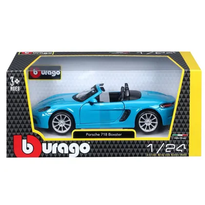 Porsche 718 (982) Boxster Cabriolet - Ljusblå - Bburago - 1:24