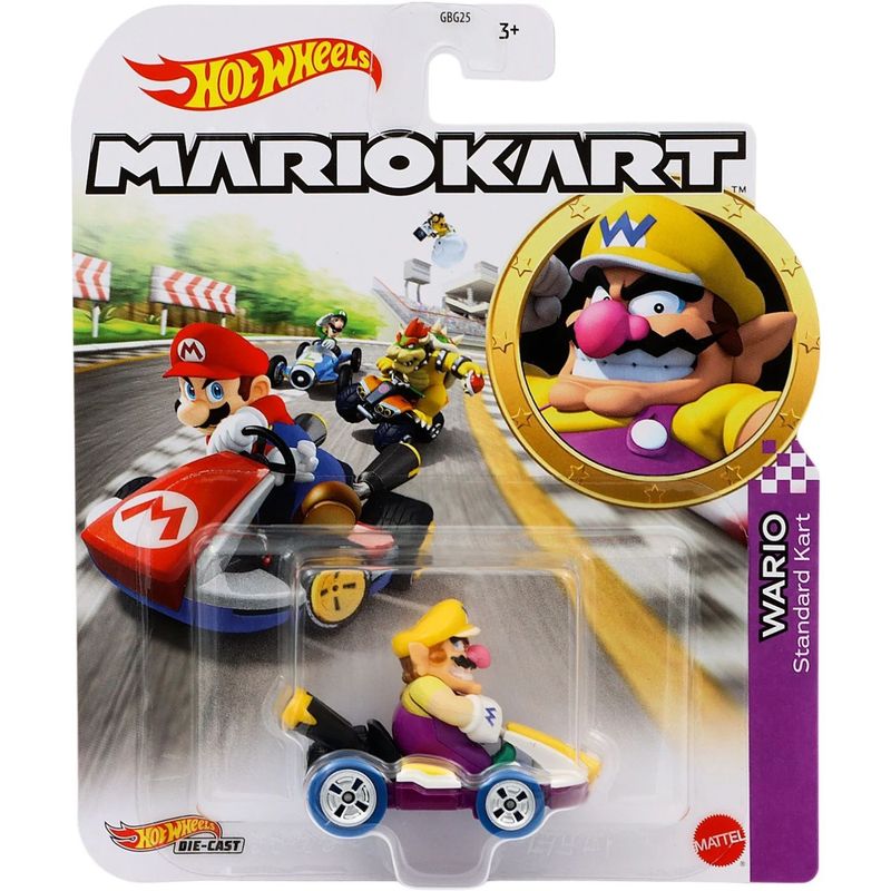 Wario - Standard Kart - Mario Kart - Hot Wheels