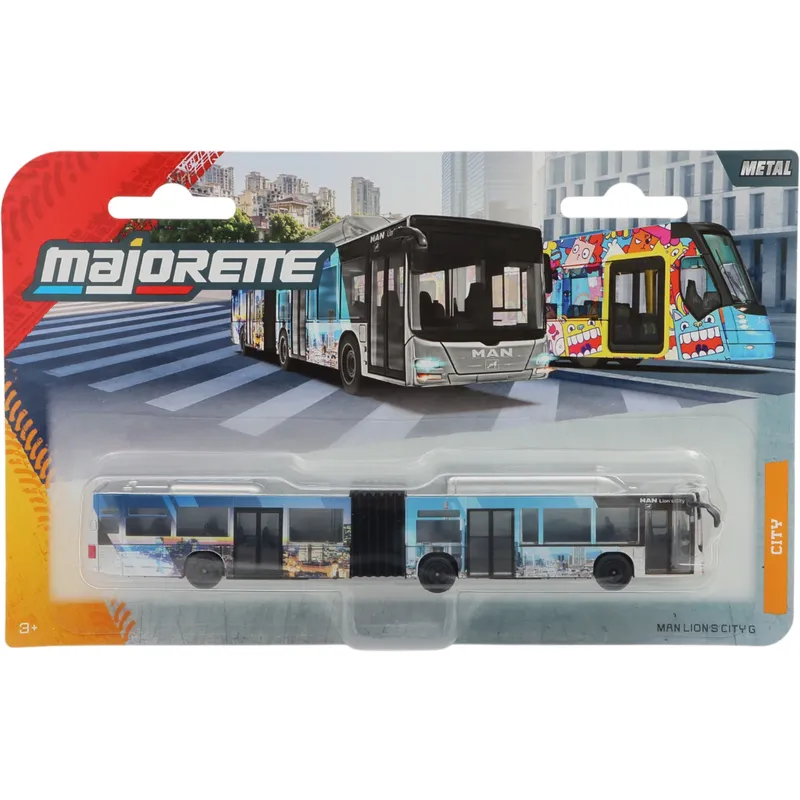MAN Lion's City G - Sølv - Buss - Majorette - 18 cm