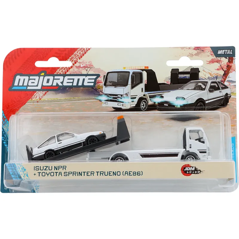 Isuzu NPR + Toyota Sprinter Trueno (AE86) - JDM Legends Car Transporter - Majorette