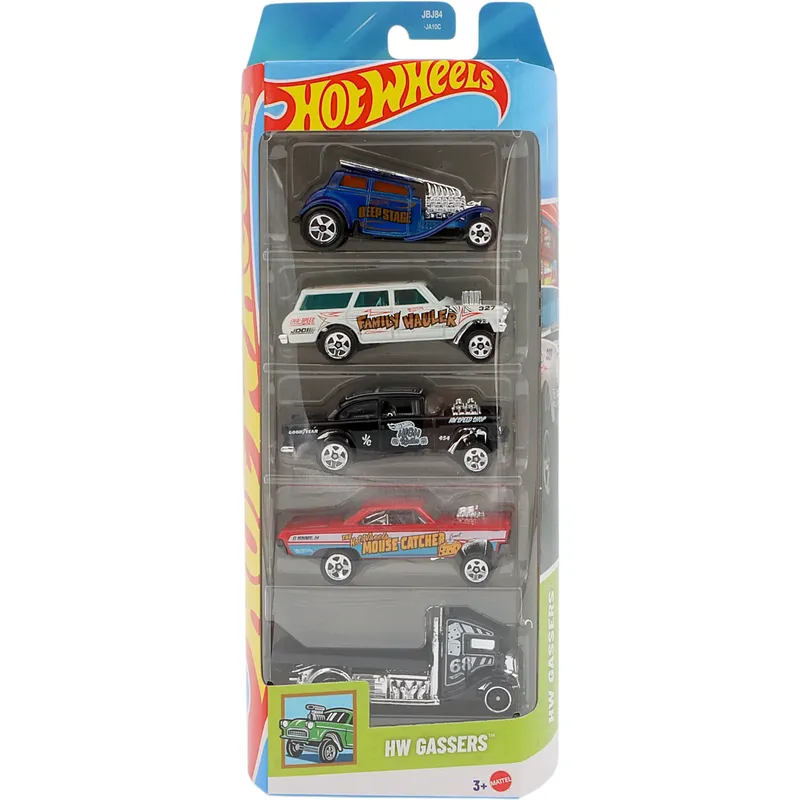 HW Gassers - 5-pack leksaksbilar - Hot Wheels