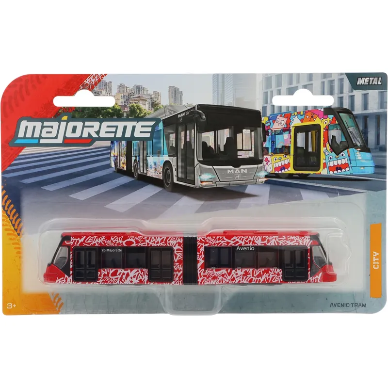 Siemens Avenio Tram - Röd - Spårvagn - Majorette - 17 cm