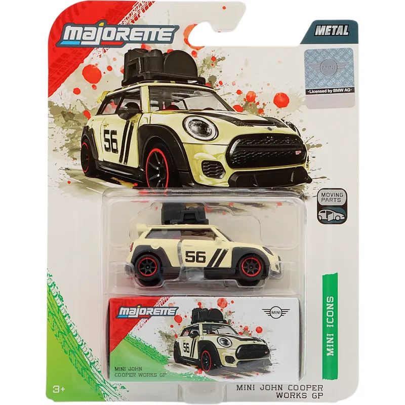 Mini John Cooper Works GP - Vit / Svart - Mini Deluxe Cars - Majorette