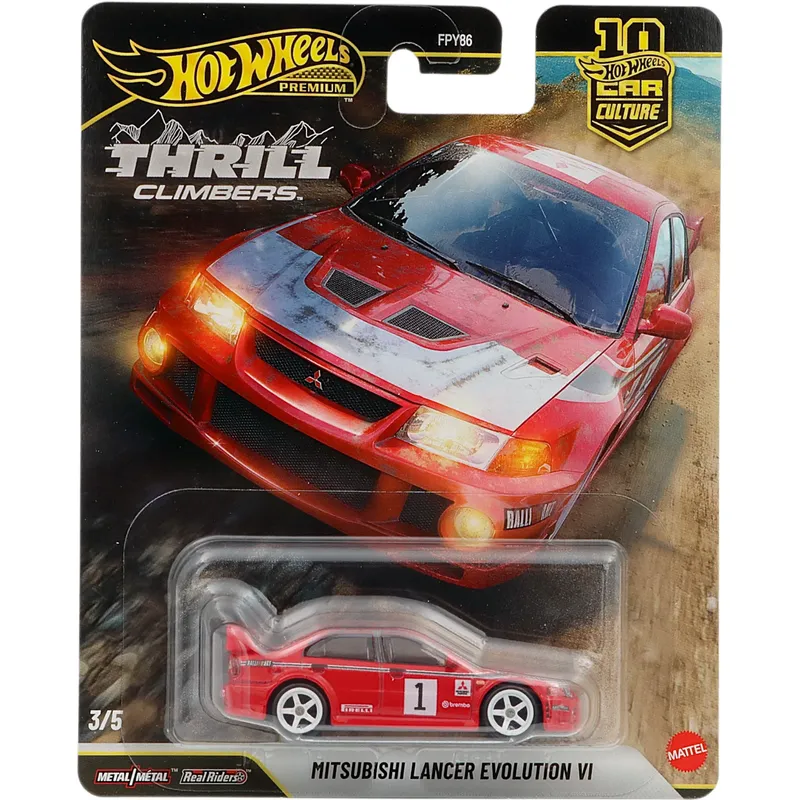 Mitsubishi Lancer Evolution VI - Röd - Thrill Climbers - Hot Wheels