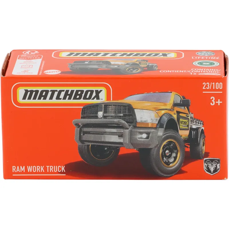 RAM Flatbed Work Truck - Orange - Power Grab 23/100 - Matchbox
