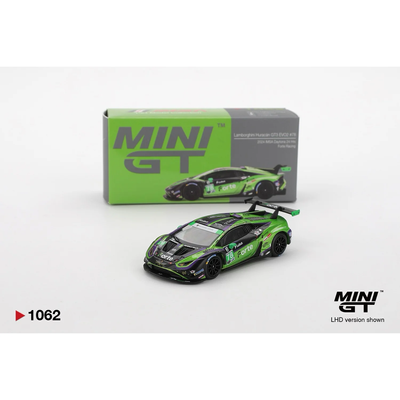 Lamborghini Huracán GT3 EVO2 #78 Forte Racing 2024 IMSA Daytona 24 Hrs - Grön - 1062 - Mini GT - 1:64