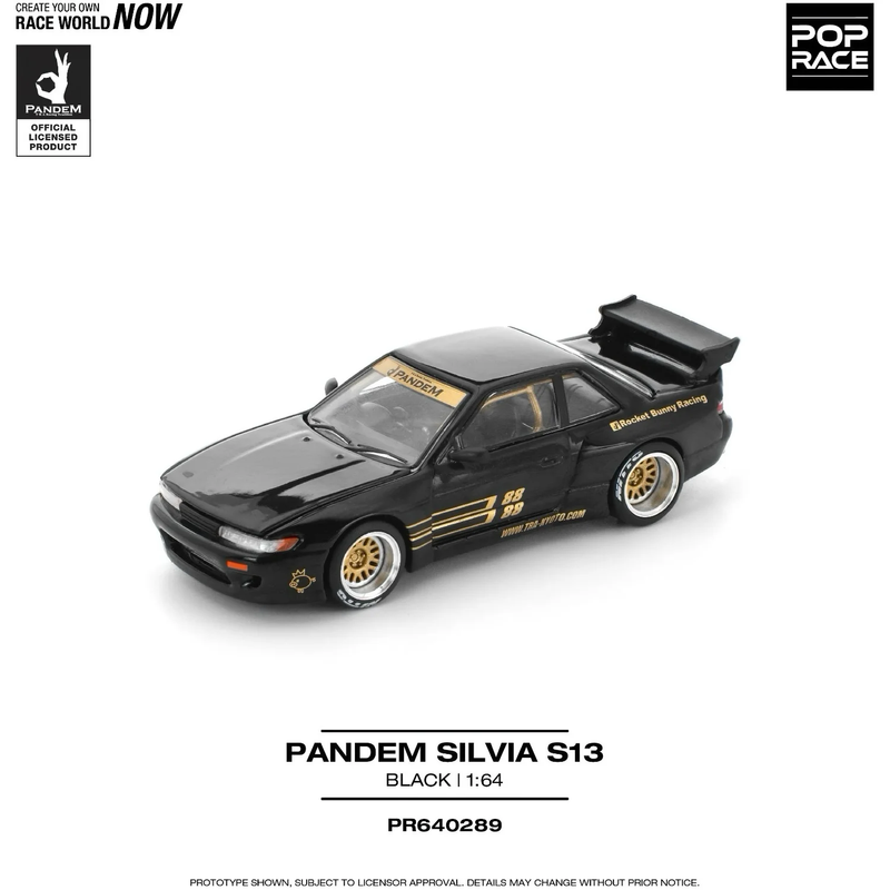 Nissan Silvia S13 Pandem - Svart - 289 - Pop Race - 1:64