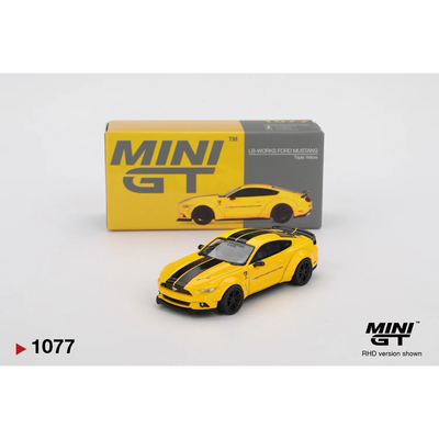 LB-WORKS Ford Mustang Triple Yellow - Gul - 1077 - Mini GT - 1:64