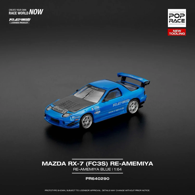Mazda RX-7 (FC3S) RE Amemiya - Blå - 290 - Pop Race - 1:64