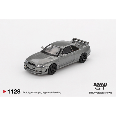 Nissan Skyline GT-R Dark Metal Gray (NISMO BCNR33 CRS Version) - Grå - 1128 - Mini GT - 1:64
