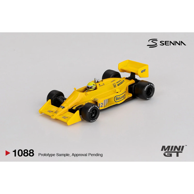 Lotus 99T #12 Ayrton Senna 1987 Monaco Grand Prix Winner - Gul - 1088 - Mini GT - 1:64