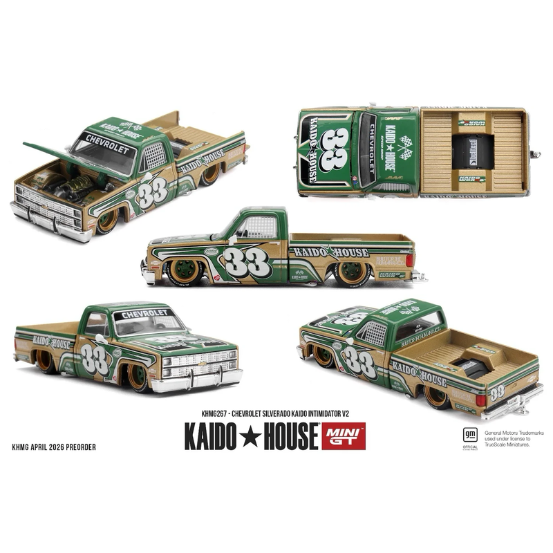 Chevrolet Silverado Kaido Intimidator V2 - Grön / Guld - 267 - Mini GT - 1:64