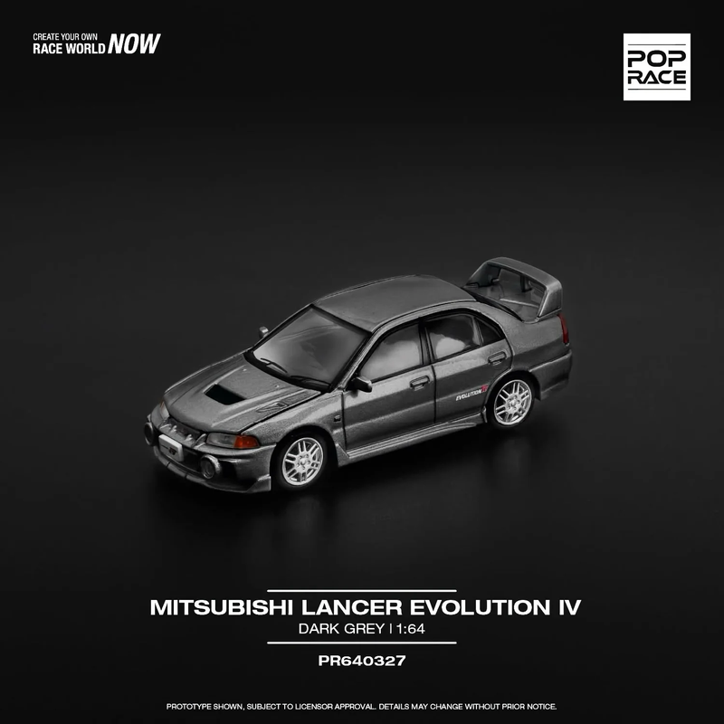 Mitsubishi Lancer Evolution IV - Grå - 327 - Pop Race - 1:64