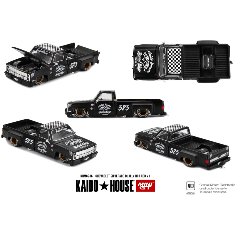 Chevrolet Silverado Dually Hot Rod V1 - Svart - 236 - Mini GT - 1:64