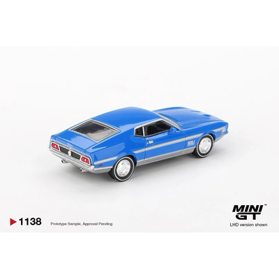 Ford Mustang Mach 1 Grabber Blue - Blå - 1138 - Mini GT - 1:64