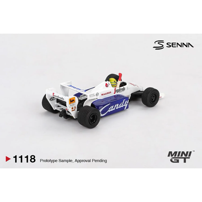 Toleman TG184 #19 Ayrton Senna 1984 Monaco Grand Prix 2nd Place - Hvid - 1118 - Mini GT - 1:64