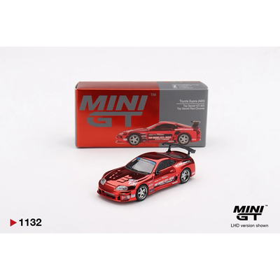 Toyota Supra (A80) Top Secret GT-300 Top Secret Red Chrome - Röd - 1132 - Mini GT - 1:64