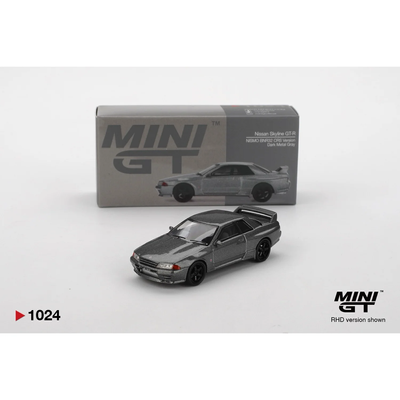 Nissan Skyline GT-R (NISMO BNR32 CRS Version) Dark Metal Gray - Grå - 1024 - Mini GT - 1:64